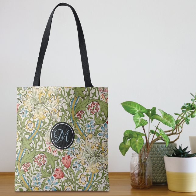 Tote Bag Monogramme Golden Lily William Morris (Créateur téléchargé)