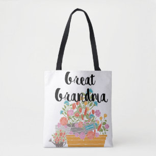 Tote Bag Monogramme Grand-grand-grand-mère design de jardin