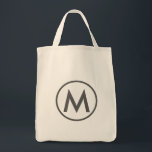 Tote Bag Monogramme gris élégant minimal<br><div class="desc">Ce design de sac fourre-tout moderne dispose d'un monogramme minimaliste élégant avec votre initiale en typographie grise élégante pour un look simple et professionnel.</div>
