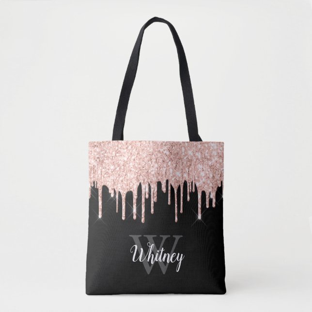 Tote Bag Monogramme Gris Gris Parties scintillant rose Fill (Devant)
