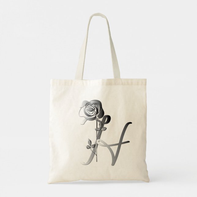 Tote Bag Monogramme H manuscrit avec Rose (Dos)