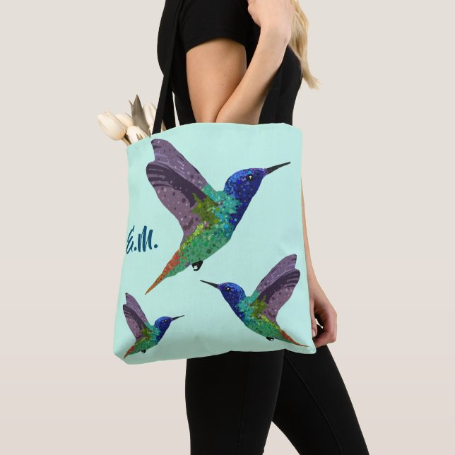 Tote Bag Monogramme Hummingbirds Dart (De près)