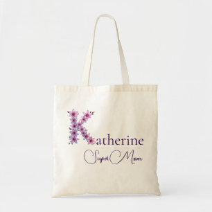 Tote Bag Monogramme Initial + Nom Super Maman