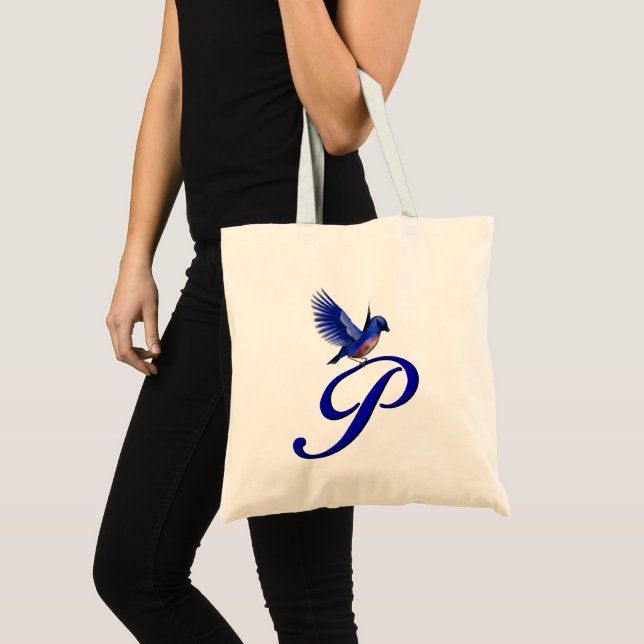 Tote Bag Monogramme Initial P Bluebird (Devant (produit))