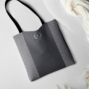 Tote Bag Monogramme initial personnalisé Grec Clé Laurel Wr