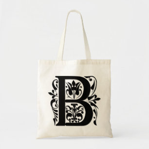 Tote Bag Monogramme initiale B - style de découpe papier
