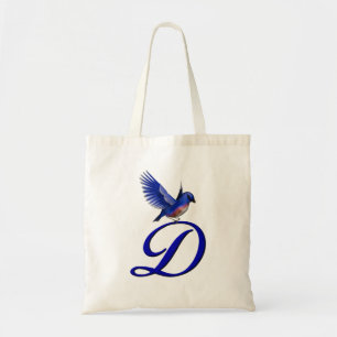 Tote Bag Monogramme initiale D Bluebird