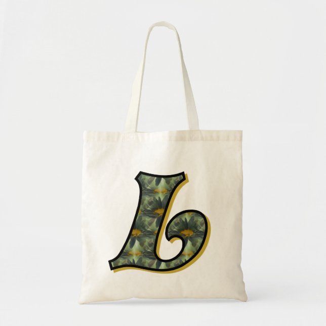 Tote Bag Monogramme initiale L Marguerite (Devant)