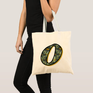 Tote Bag Monogramme Initiale O Marguerites Fleur Art