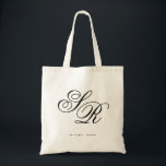 Tote Bag Monogramme initiale personnalisée de bienvenue de<br><div class="desc">Cliquez sur le bouton "Personnaliser" pour déplacer les initiales à votre goût ! N'oubliez pas de consulter les 100  sacs de mariage dans ma boutique !</div>