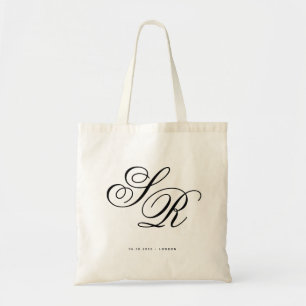 Tote Bag Monogramme initiale personnalisée pour un accueil 