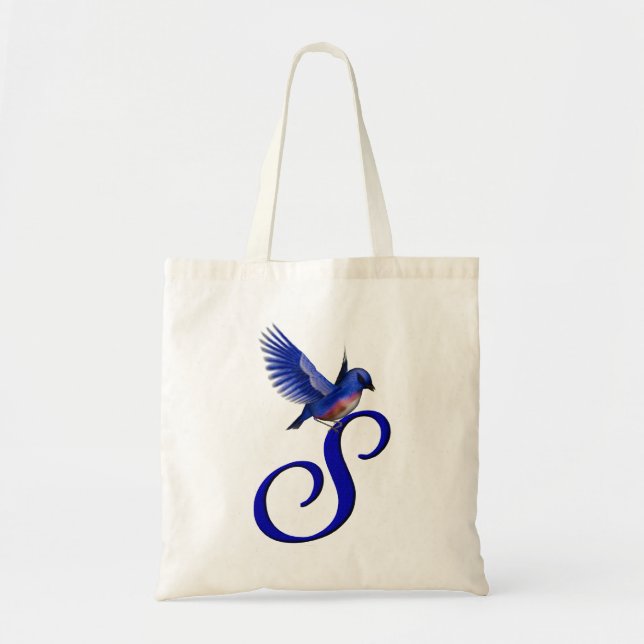Tote Bag Monogramme initiale S Bluebird (Devant)