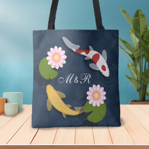 Tote Bag Monogramme japonais de poisson koi