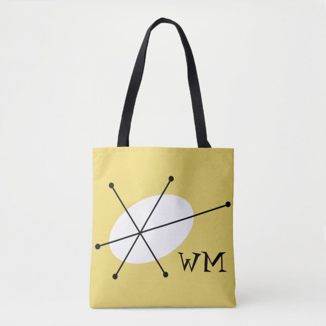 Tote Bag Monogramme jaune éblouissant partout sur fourre-to (Devant)