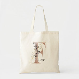 Tote Bag Monogramme Lettre moderne initiale F Boho Personna