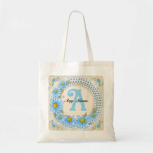 Tote Bag Monogramme Marguerite Bleue  (Devant)