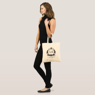 Tote Bag Monogramme Mariage de la Couronne de luxe noir