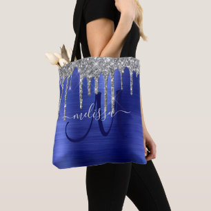 Tote Bag Monogramme métallique à brosse à Parties scinti