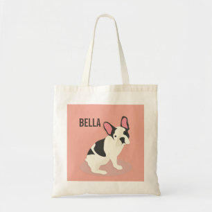 Tote Bag Monogramme.Mignonne Chien-taureau français.