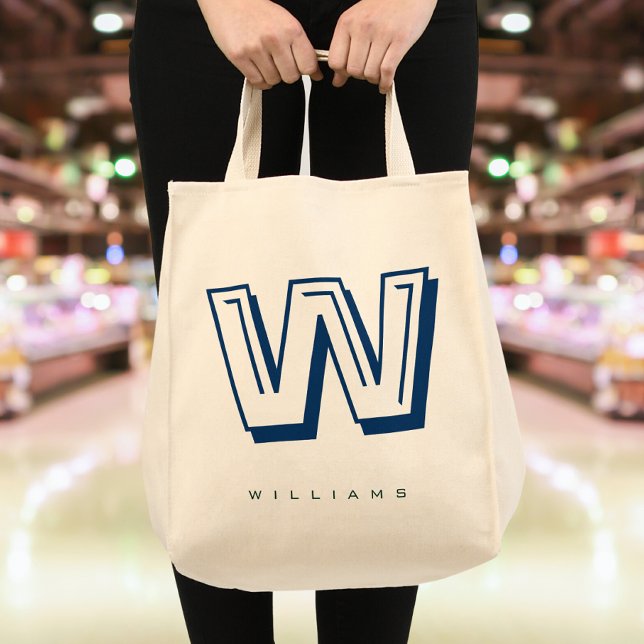 Tote Bag Monogramme minimaliste moderne (Créateur téléchargé)