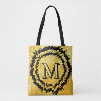 Tote Bag Monogramme minimaliste simple chic faux or