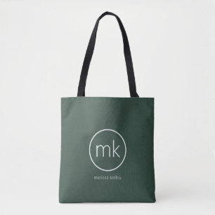 Tote Bag Monogramme minimum professionnel Forêt initiale ve