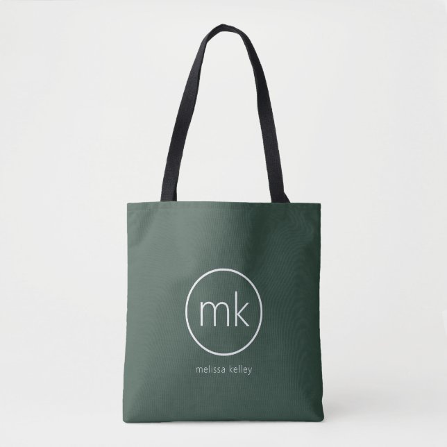 Tote Bag Monogramme minimum professionnel Forêt initiale ve (Devant)