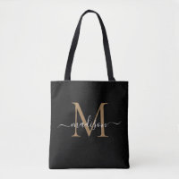 Monogramme moderne Black Gold Girinine Script fémi