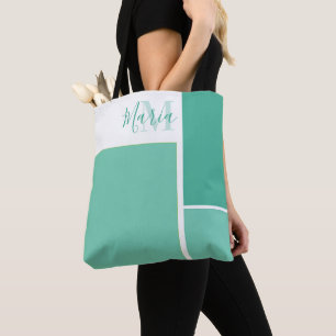 Tote Bag Monogramme Moderne Chic Cute élégant Personnalisé