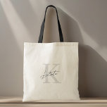 Tote Bag Monogramme moderne classique Nom de la servante<br><div class="desc">Sac fourre-tout de femme de chambre conçu sur mesure avec monogramme de style moderne classique avec initiale et nom personnalisés.</div>