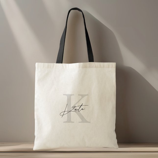 Tote Bag Monogramme Moderne Classique Nom Demoiselle d'Honn (Créateur téléchargé)