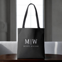 Monogramme moderne minimaliste noir et blanc
