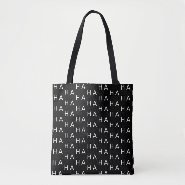 Tote Bag Monogramme moderne personnalisé sur noir et blanc (Devant)