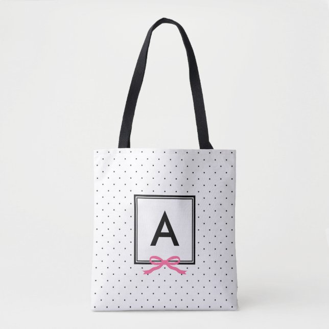 Tote Bag Monogramme Motif Pic Pink Ribbon (Devant)