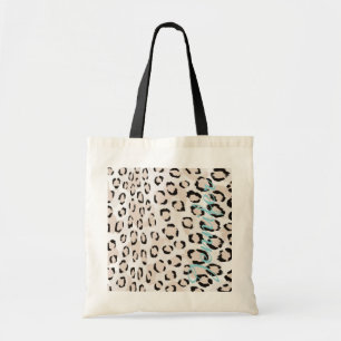 Tote Bag Monogramme noir et blanc chic d'impression de