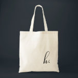 Tote Bag Monogramme noir initial personnalisé<br><div class="desc">Simple,  moderne et élégant. La couleur du texte et du texte est entièrement personnalisable. Parfait comme cadeau d'honneur,  cadeau de mariage,  anniversaire ou remise de diplômes. Une partie d'une collection de Parcel Studios.</div>
