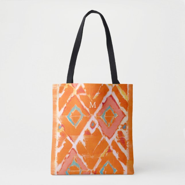 Tote Bag Monogramme | Orange Tribal II (Devant)