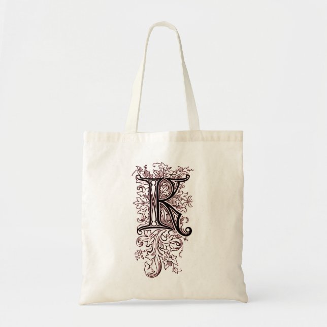 Tote Bag Monogramme orné vintage 'K' (Devant)