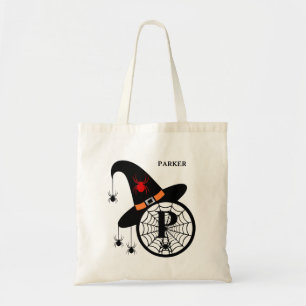 Tote Bag Monogramme P Araignées de sorcières d'Halloween Vo