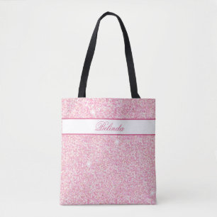 Tote Bag Monogramme Pastel Pink Glitz et Glam