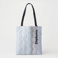 Monogramme pastel rayures ondes bleu gris lavande