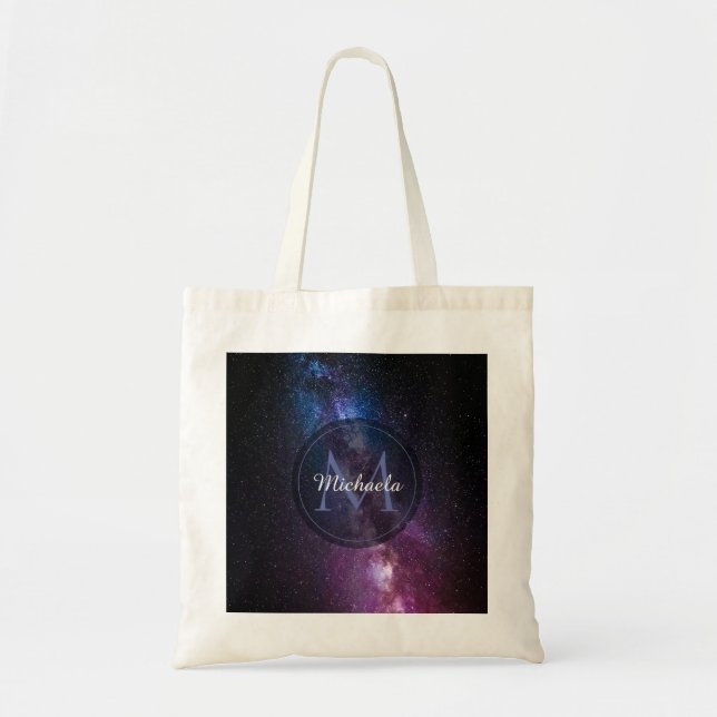 Tote Bag Monogramme personnalisable à voie lactée (Devant)