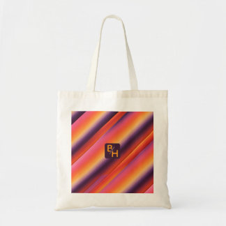 Tote Bag Monogramme personnalisé abstrait avec dégradé de c