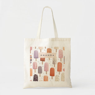 Tote Bag Monogramme Personnalisé Cute Popsicle Motif