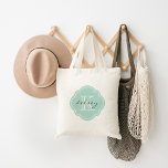 Tote Bag Monogramme personnalisé de la monnaie<br><div class="desc">Cute Girly Sac fourre-tout moderne avec un nom personnalisé personnalisé et le Monogramme initial dans une Vintage marocaine Quatrefoil Forme de trèfle Cadre</div>