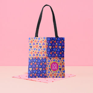 Tote Bag Monogramme Personnalisé Décora Kawaii Cœurs Maxima