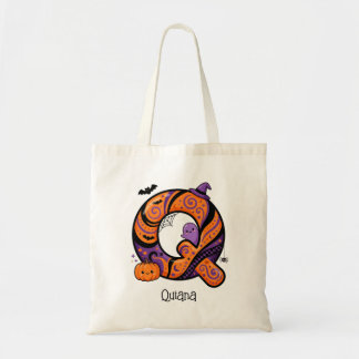 Tote Bag Monogramme personnalisé Halloween Q Enfants