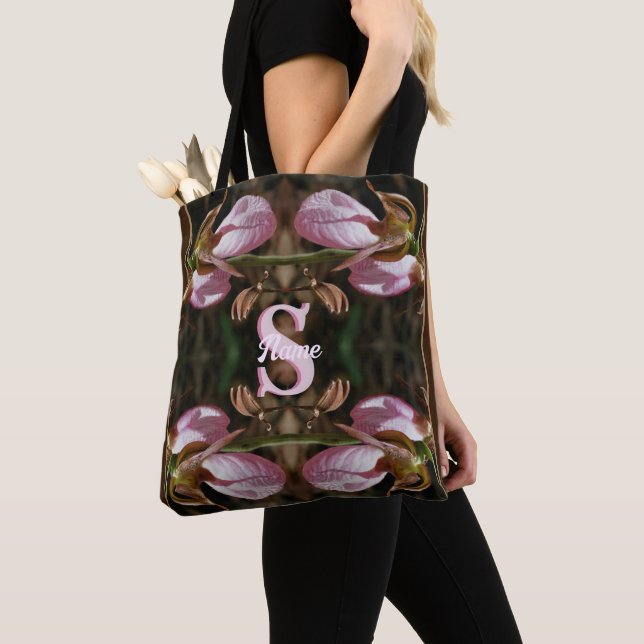 Tote Bag Monogramme personnalisé initial nom Dame Sandale F (De près)