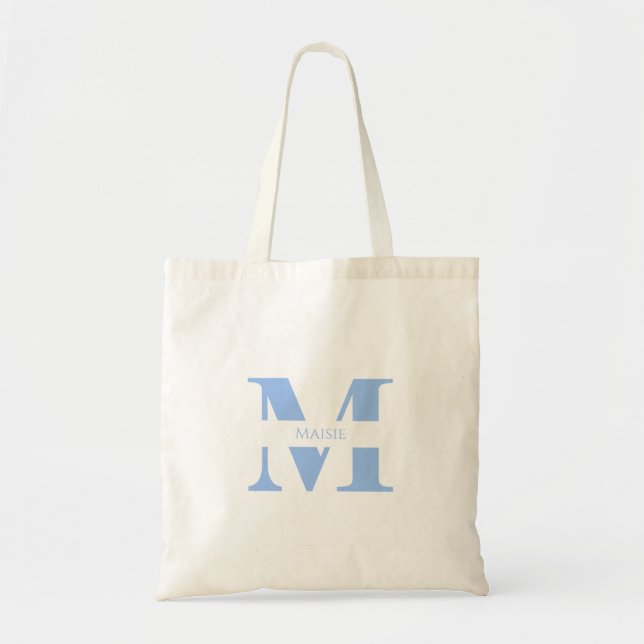 Tote Bag Monogramme Personnalisé Moderne et Mignon au Paste (Devant)