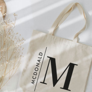 Tote Bag Monogramme personnalisé moderne minimaliste unique